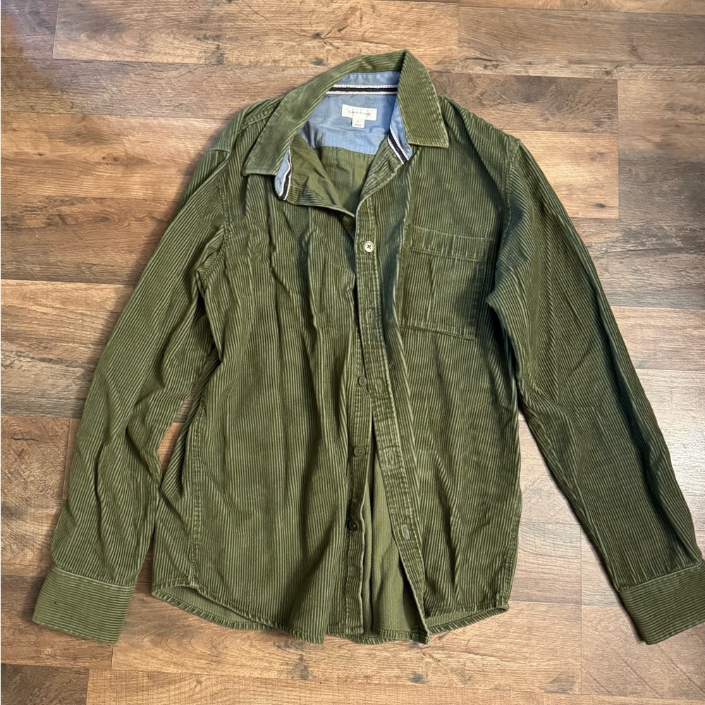 Sun + Stone Olive Corduroy Shirt - Picture 1 of 2